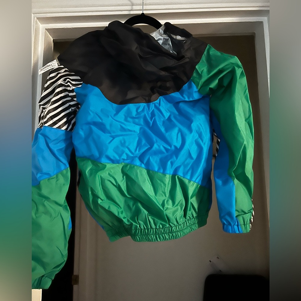 I ❤️ No Name Unisex Silver Hood Green Blue Jacket Women’s 10/Men’s 36 - Picture 3 of 6
